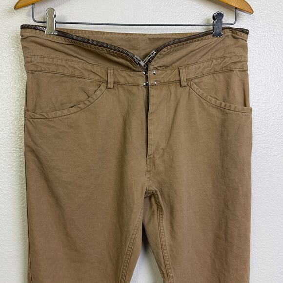 Isabel Marant Cropped Pants Womens Size 1 Khaki Ankle Zippers Button Equestrian - Picture 3 of 13